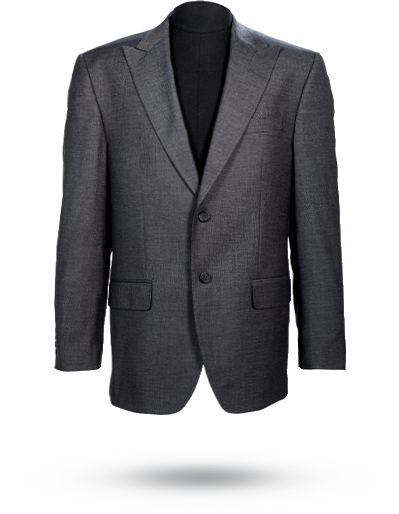 Charcoal travel suit with crisp lapel detail